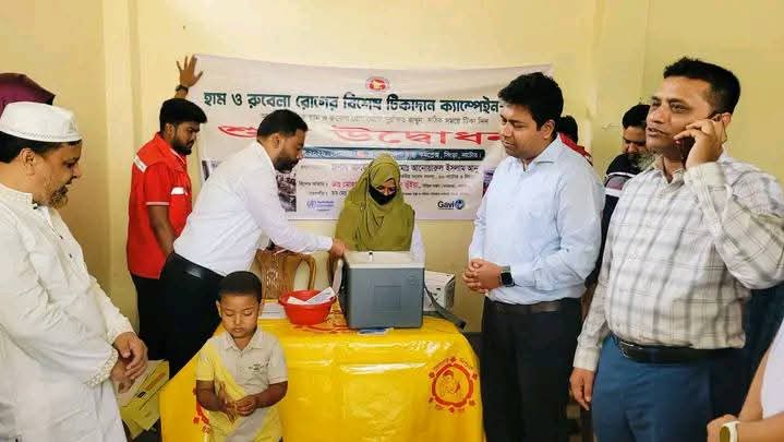 সিংড়ায় হাম-রুবেলা টিকাদান শুরু