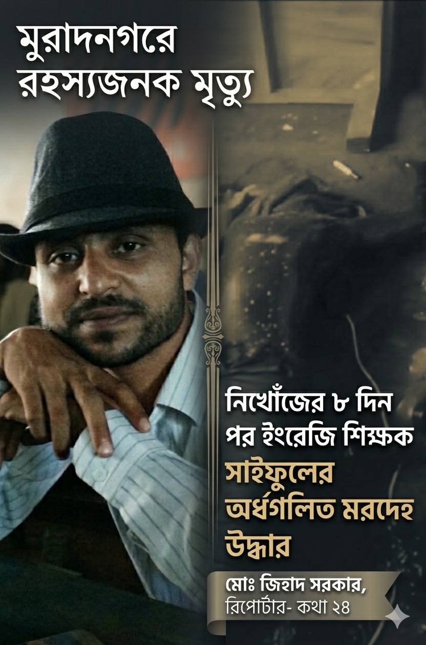 "মুরাদনগরে রহস্যজনক মৃত্যু: নিখোঁজের ৮ দিন পর ইংরেজি শিক্ষক সাইফুলের অর্ধগলিত মরদেহ উদ্ধার